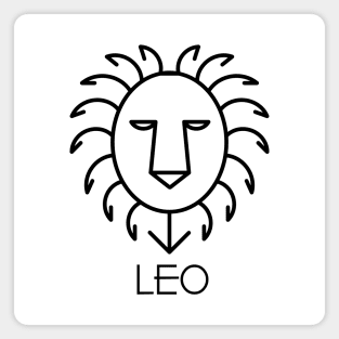 Leo Doodle Line Art Magnet